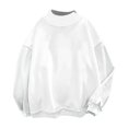 thumbnail image 4 of CQXIDFH Under $15 Women Oversized Turtleneck Fleece Sweatshirt Long Sleeve Loose Soft Pullover Casual Fall Fashion Top, XL White Sweatshirt, 4 of 4