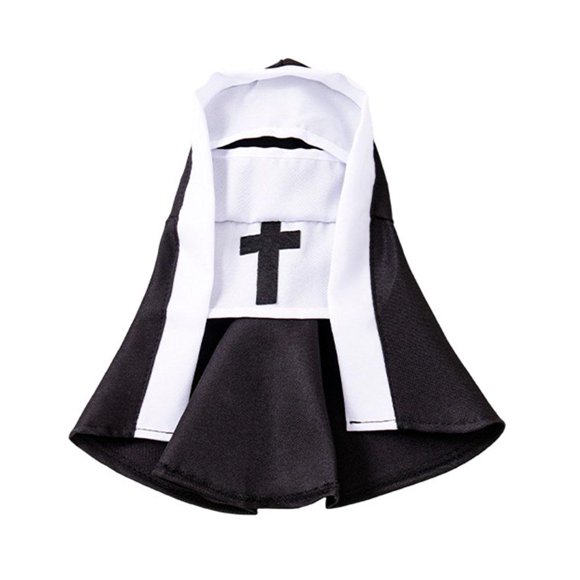 Costume de Chat d'Halloween Nun KittyClothes Drôle Mignon Déguisement Fête Animal de Compagnie Overa