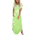 thumbnail image 1 of Staron Robes pour Femmes 2025 Décontracté Printemps Ample Hawaïen Fendue Sans Manches Robe d'Été Maxi Longue Vacances Chemise-Robe Vert Menthe P, 1 of 4