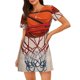 thumbnail image 1 of Fotbe Basketball Shot Bata de Dormir para Mujer con Estampado, Camisón de Algodón de Manga Corta, Ropa de Dormir Casual, 1 of 6