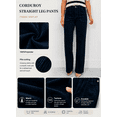 thumbnail image 5 of DOKOTOO Womens Casual Straight Leg Corduroy Pants High Waisted Trousers with Front Button Relaxed Fit Work Office Pants S-2XL, 5 of 8
