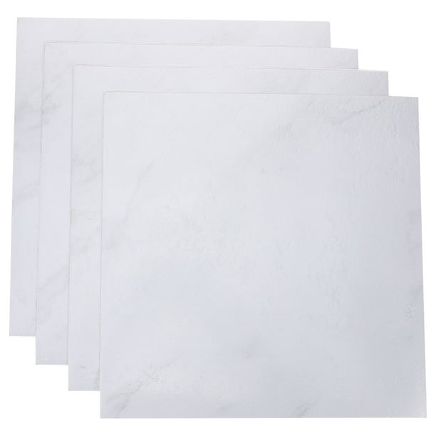 BRIGHTFUFU 4pcs Piso Azulejos Pegatinas Pisos de mármol Azulejos Autoadhesivo Etiqueta Impermeable