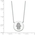 thumbnail image 3 of 925 Sterling Silver Hamsa Hand Of Fatima Evil Eye Protection Cubic Zirconia Cz 2 Inch Chain Necklace Pendant Charm Religious, 3 of 7