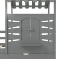thumbnail image 6 of Twin Size House Bed with Window and Roof, Wooden Playhouse Bed Frame with 2 Drawers and Guardrails for Boys Girls, No Box Sping Required, Gray, 6 of 9