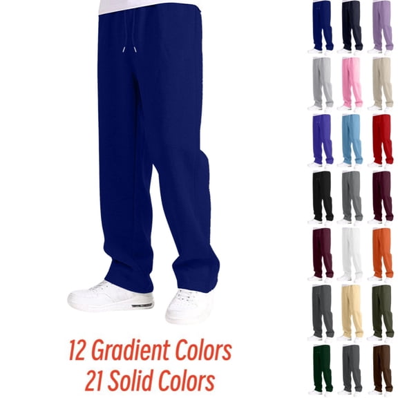 Bmisegm Boys Sweatpants Boy's Girls Baggy Straight Leg Open Bottom Casual Elastic Waist Athletic Joggers with Pockets Baggy Sweatpants for Kids Age 5-14 02_Navy,13-14 Years