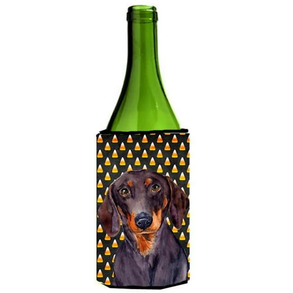 Dachshund Candy Corn Halloween Portrait Wine bottle sleeve Hugger - 24 oz.