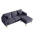 thumbnail image 6 of Aukfa 85" Sectional Couch Reversible L shape Sofa for Living Room, Solid Wood Legs, Linen, Gray, 6 of 14