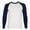Navy/White, variant on DailyWear Mens Casual Long Sleeve Plain Baseball Cotton T Shirts, Navy White, Large