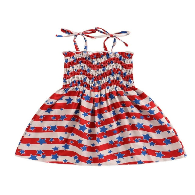 Robe à Bretelles Spaghetti pour Filles, Imprimé Étoile, Sans Manches, Froncée, Décontractée, Été, Princesse, Fête