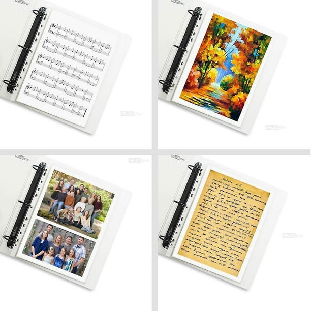 Protectores de hojas, admite hojas de 8,5 x 11 pulgadas, carga superior de 9,25 x 11,25 pulgadas, transparente, reforzado con 11 orificios, sin ácido, apto para archivos