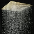 thumbnail image 3 of 1-Spray 16 in. Single Wall Mount Square Fixed Rain Shower Head in Brushed Gold, 3 of 10