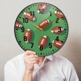 thumbnail image 6 of Yayeee Wall Clock Battery Operated 9.5" Silent Quartz Non-Ticking for Living Room Decor, American Footballs, 6 of 8