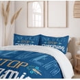 thumbnail image 6 of Ambesonne Indigo Duvet Cover Set, Never Stop Dreaming, King, Royal Blue Yellow, 6 of 6