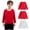 Red, variant on NAISIBABY Girls T-Shirt with Long Sleeve, Loose Fit Super Soft Cotton Crew Neck Casual Pullover Tees 3-Pack Black 10T