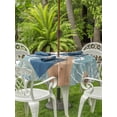 thumbnail image 3 of Outdoor Tablecloth with Umbrella Hole for Patio/Picnic/Party/Camping, Coastal Octopus Waterproof Table Cloth Round Cover Washable, Summer Coral Ocean Vintage Wood (Dia 54"), 3 of 8