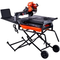 10-inch Wet Tile Saw with Stand, 4500 RPM & 65Mn Blade, Adjustable 0-45 ...