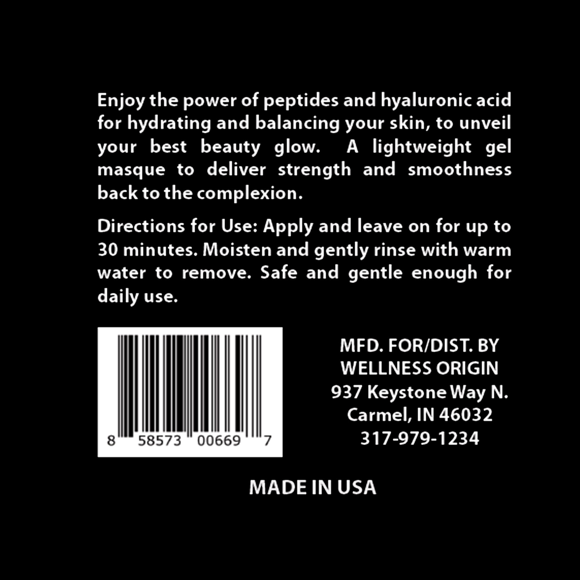 Wellness Origin Organic Divine Peptide Youthening Facial Mask, 4 oz