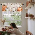 thumbnail image 6 of Fall Thanksgiving Kitchen Valances for Windows 42x18 Inch Kitchen Curtains Valances Rod Pocket Orange White Pumpkin Farmhouse Leaves Bathroom Window Valances for Window Treatment Decor, 6 of 6