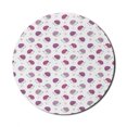 thumbnail image 1 of Hedgehog Mouse Pad for Computers, Watercolor Style Funny Smiling Spiny Mammals with Hand Drawn Daisy Flowers, Round Non-Slip Thick Rubber Modern Mousepad, 8" Round, Pink Purple White, by Ambesonne, 1 of 2