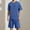 Blue, variant on Bcfgryg Men's Summer Solid Color Pullover Casual Style Short Sleeve Shorts Homewear Set Mens Robes