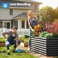 thumbnail image 5 of Quictent 6x3x2 ft Galvanized Raised Garden Bed Extra Height Outdoor Planter Box with Tomato Cage Dark Gray, 5 of 10