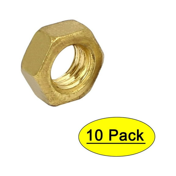 M5 Brass Machine Screw Insert Lock Finished Hex Nut Fastener 10Pcs