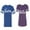 Men Royal / Women Purple, variant on Groom & Bride Unisex Couple Matching Cotton Jersey style T-Shirt Contrasting stripes on sleeves (Men Royal / Women Black) (Men S / Women S)