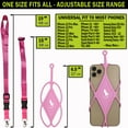 thumbnail image 3 of Phone Lanyard Holder Universal Phone Neck Holder fits Most Cellphones by Gecko Travel Tech (Pink Neck - Pink Diamond), 3 of 7