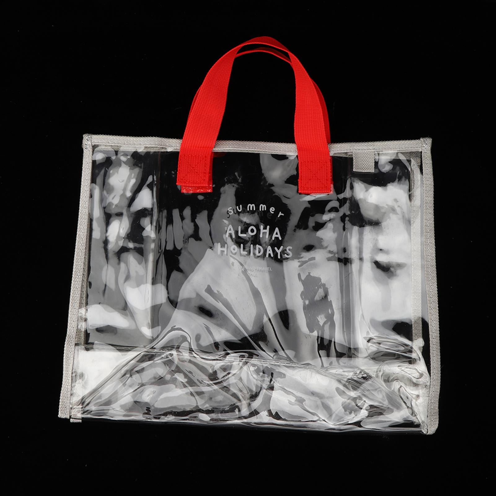 Clear Tote Bag, Waterproof Large Clear PVC Tote Bags, Transparent