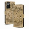thumbnail image 3 of Dteck for Samsung Galaxy S21 Ultra Wallet Case, Floral Cat Embossed Leather Wallet Stand Flip Protective Case Cover with Card Holder,Brown, 3 of 5