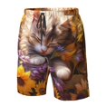 thumbnail image 4 of Logiee Cute Cat Sunflower Print Mens Swim Trunks Quick Dry Board Shorts,Breathable Hawaii Beach Shorts Swimwear Bathing Suits-Medium, 4 of 6