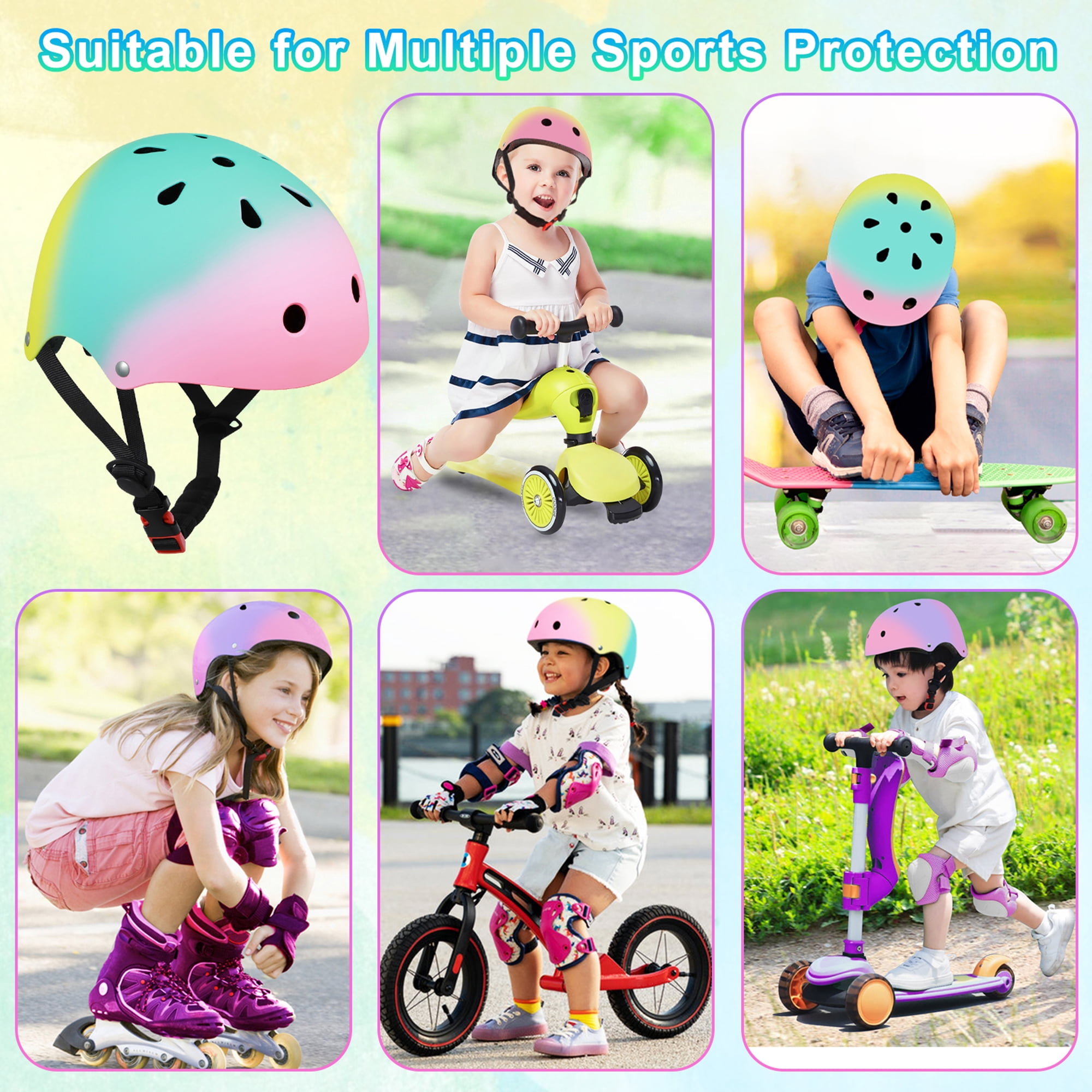 Kids Bike Helmet for Age 3-5-8-10-16 Years Boys Girls Toddler Cycling Skateboard RollerScooter Rollerblade Helmet