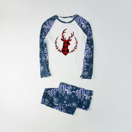 

DAETIROS Comfy Cute Home Warm Dad Set Christmas Beach Two-piece Pajamas Parent-child clothing Blue