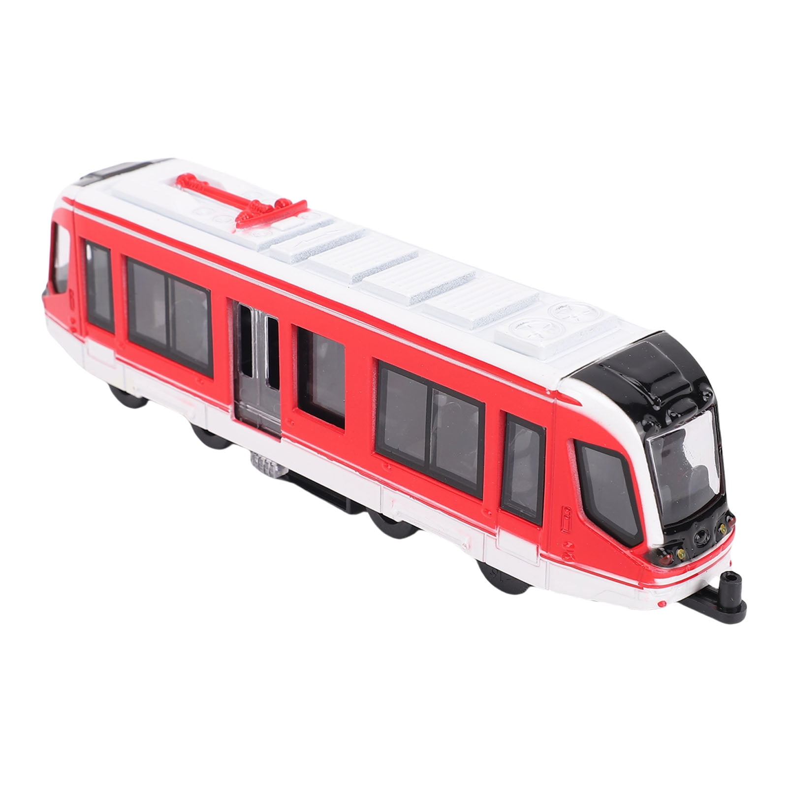 Yajisi Toy Train Set Alloy Battery Powered Dual Ended Pull Back Locomotive Model for Boys Girls Red (8.1 inches / 20.5 cm)