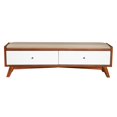thumbnail image 3 of Alpine Furniture Flynn Wood Storage Bench in Acorn-White, 3 of 5
