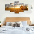 thumbnail image 4 of TISHIRON 5PCS Framed Canvas Wall Art Set,60"x32" Straw Bales in The Sunset Canvas Art Decor, 4 of 7