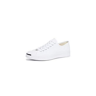 Converse Jack Purcell Canvas Sneakers, White/White/Black, 8 US