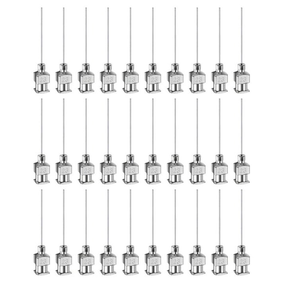 Uxcell 30pcs 23G agujas de acero inoxidable para dispensar, tubo de aguja de pegamento de 1" punta roma