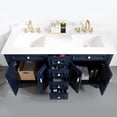 thumbnail image 4 of ANGELES HOME 60" Bathroom Vanity with 24" Wall-Mounted Mirror Cabinets, Wooden Bathroom Vanity with 2 Sinks Set, Bathroom Furniture for Home Decor and Storage Organization, Navy Blue, 4 of 7