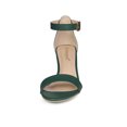 thumbnail image 6 of BLISSFUL STEP Women's Shoes Kitten Heel Ankle Strap Open Toe Sandals Dark Green 10, 6 of 7