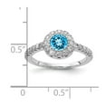 thumbnail image 4 of Solid 14k White Gold 5mm Blue Topaz Diamond Engagement Ring Size 6.5 (.36 cttw.), 4 of 6