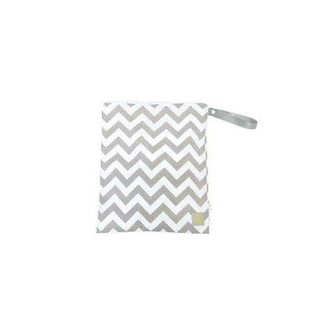 Baby Wet Bag - Itzy Ritzy Travel Happens™ Large Sealed Wet Bag with Adjustable Handle, Grey Chevron