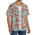 thumbnail image 3 of Lafuoo Pink Flamingo Pattern Men's Cuban Collar Short Sleeve Shirt, Button-Down Resort Beach Pocket Shirt-Medium, 3 of 7