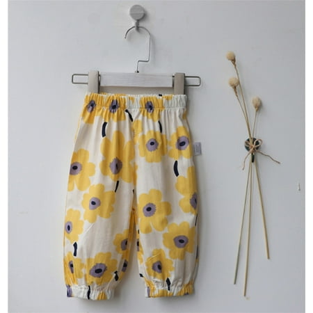 

NECHOLOGY Baby Newborn Infant Girls Boys Cotton Summer Plaid Floral Pants Pants Bloomers Casual Joggers Trendy Toddler Harem Pants Pants Yellow 6-12 Months