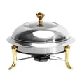 thumbnail image 3 of Stainless Steel Chafing Dish Food Warming Tray for Barbecue, Camping, Trips gold 18cm, 3 of 8