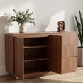 thumbnail image 3 of Hassch 55 Inch Buffet Sideboard with 2 Doors and 3 Drawers, Coffee Bar Cabinet, Modern Storage Cabinet, Credenza for Kitchen, Dining Room, Living Room, Walnut, 3 of 10