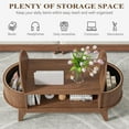 thumbnail image 4 of Coffee Table with 2 Hidden Compartment, Wooden Coffee Table with Open Shelf, Center Table for Living Room, Walnut Color, 4 of 8