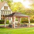 thumbnail image 2 of Hommow 12' x 14' Hardtop Gazebo,Metal Gazebo with Aluminum Frame Galvanized Steel Double Roof for Backyard, Patio, Lawns, 2 of 8