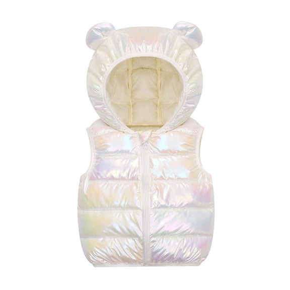 yocbz Raincoat for Boys Girls' Jacket Weather Resistant Coat for Girls Vest White,Size for 7-9 Years