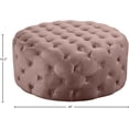 thumbnail image 4 of Meridian Furniture Addison Button Tufted Pink Velvet Ottoman and Bench, 4 of 4